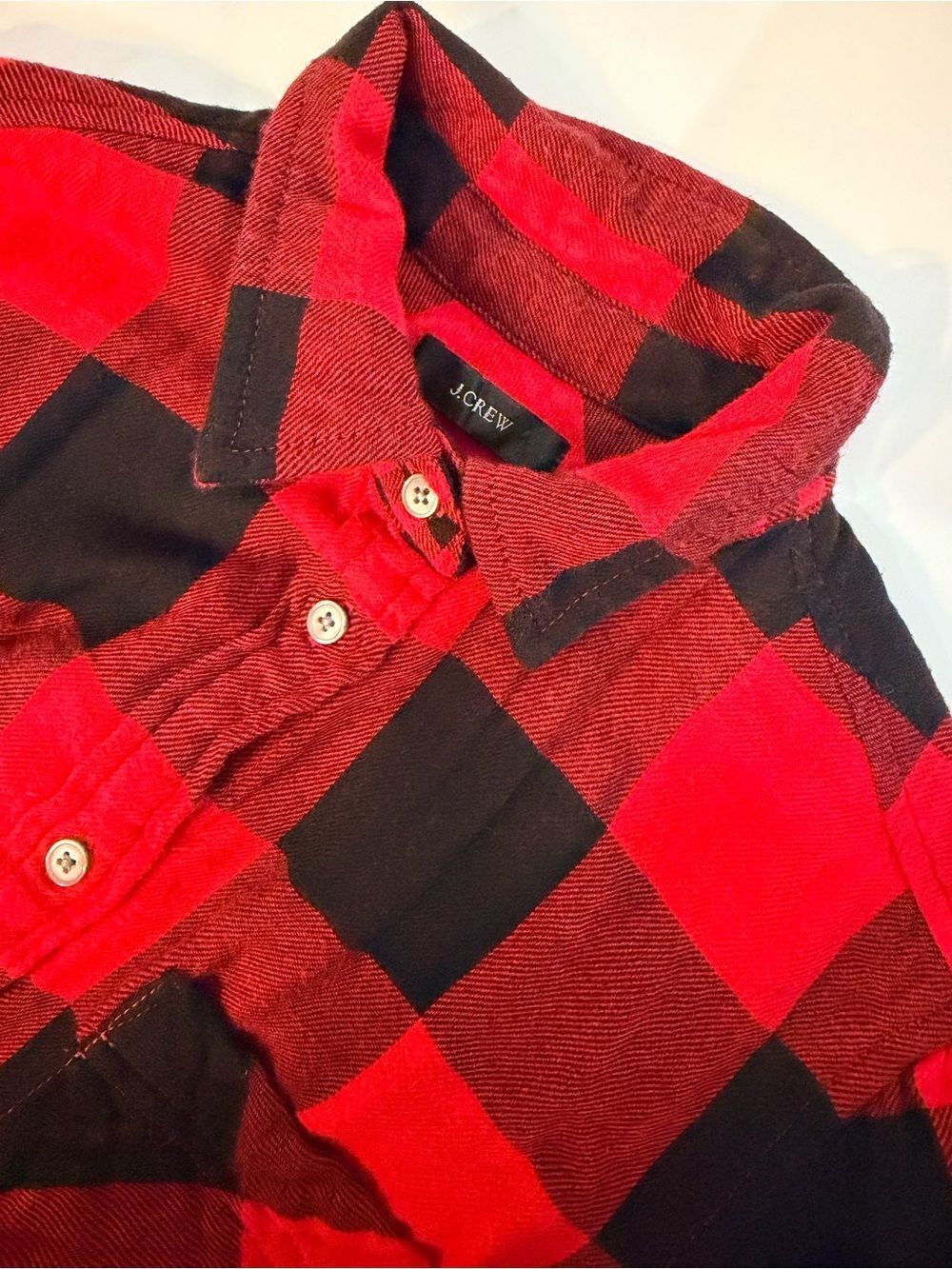 J.Crew Womens Classic Fit Boy Flannel Shirt Button Up Buffalo Check Size 4